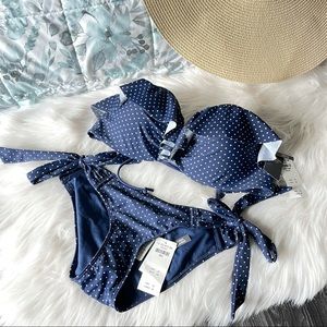 NEW adjustable pushup laceup ruffle bikini